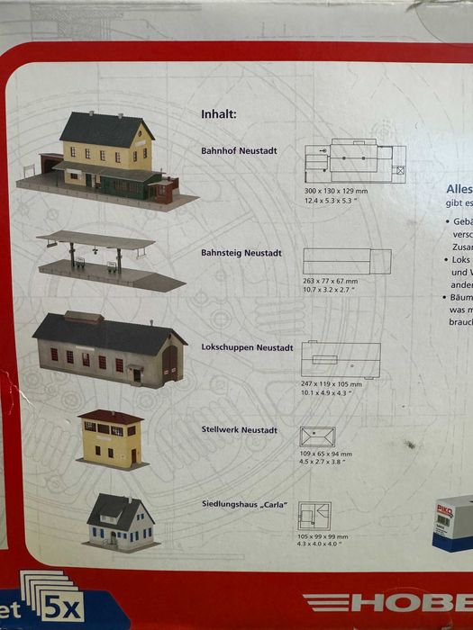 Zestaw modeli do sklejania Piko, 5 budynków, H0