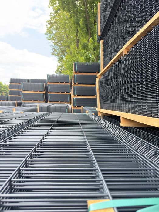 Ogrodzenie Panelowe 3D Komplet do montażu Panel Słupek Podmurówka Transport