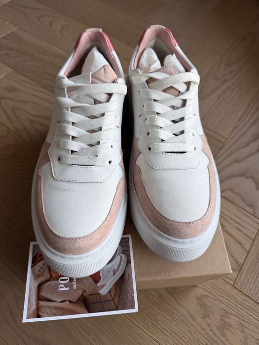 Buty skórzane białe sneakers 38 polashoes