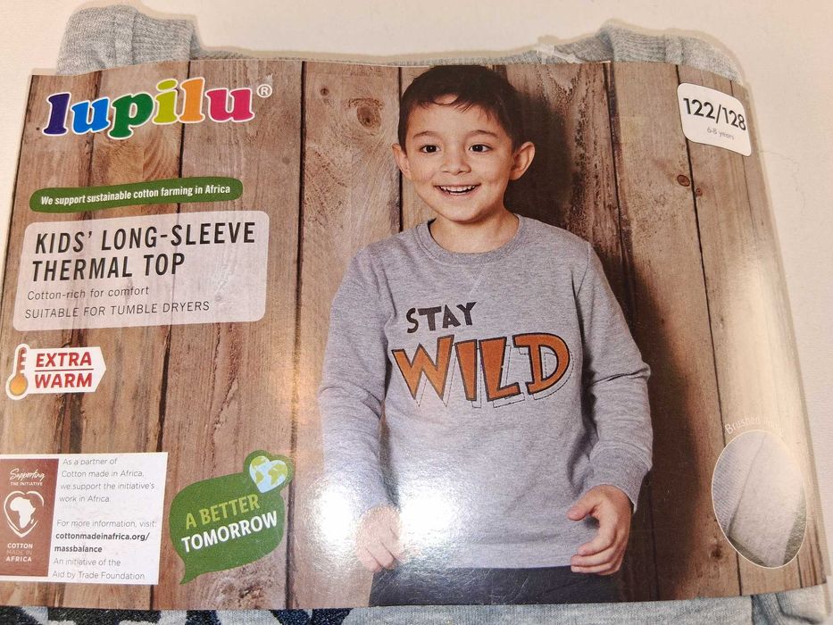 A179 Lupilu Dziecięca Koszulka Termiczna Długi Rękaw Wild Rozm 122/128