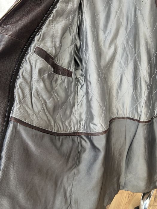 Czekoladowa skórzana kurtka z prawdziwej skóry oversize