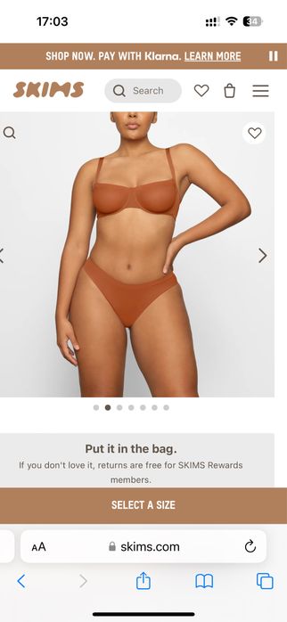 SKIMS бюстгалтер 34DDD/75EF