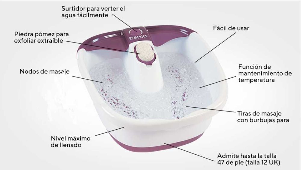 Bacia Massajadora Pés hidromassagem - Esfoliação com Pedra-Pomes