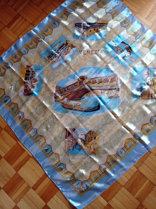 Chusty apaszki szaliczki Wenecja 2 szt kwadrat 96cm