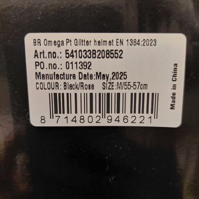 Kask jeździecki BR Omega Pt Glitter rose  gold/black r. M (55-57)