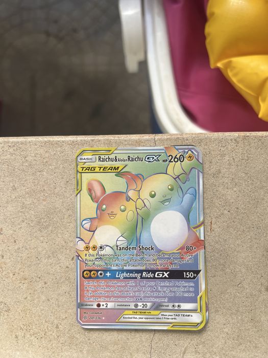 Raichu & Alolan Raichu GX Rainbow Rare Pokémon