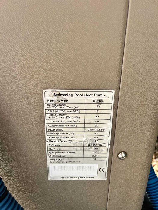 Bomba de calor para Piscina -Fairland HP Booster THP 13 L