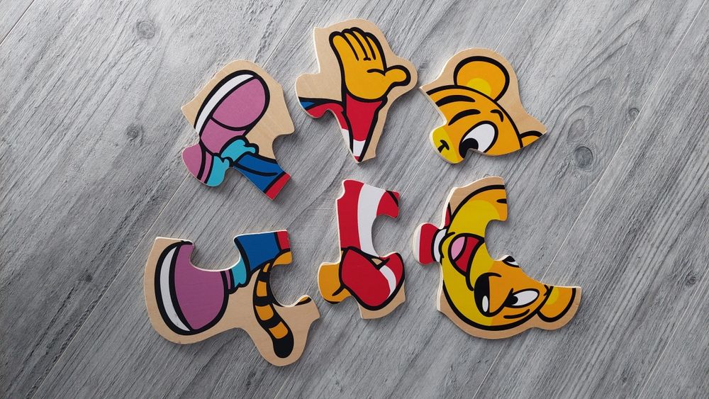 Duże puzzle drewniane Tygrysek 6 elementów