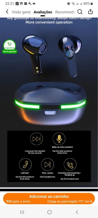 Fone de  Ouvido Intra-auricular TWS Sem Fio True

Ouvido Intra-a