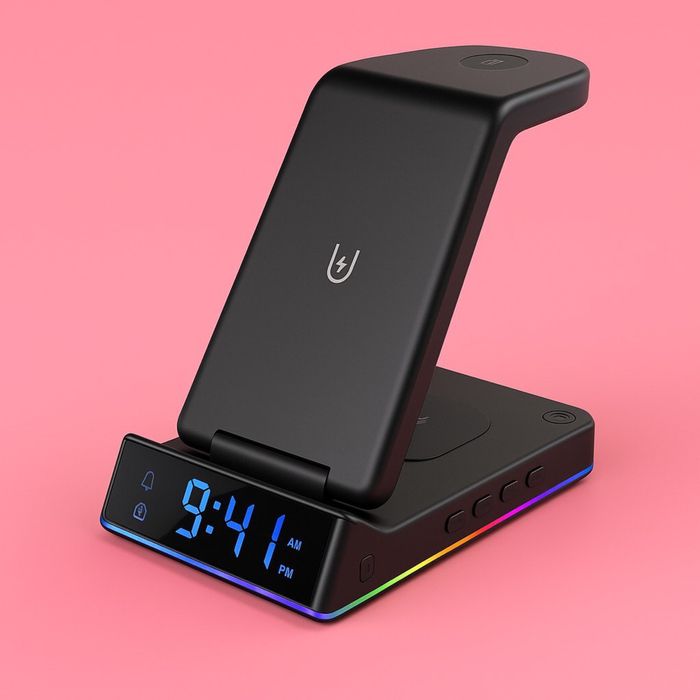 Бездротова зарядка Apple Watch iPhone Airpods Док станція Samsung 30w