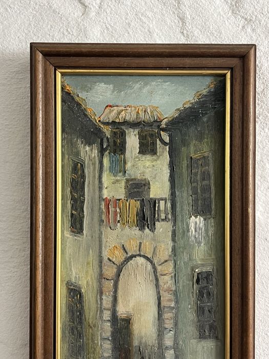 Pintura a óleo sobre tela Viela antiga