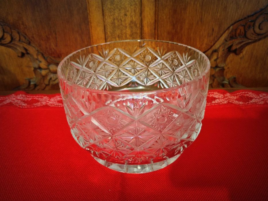 Kryształowa misa - patera - waza-ciężka i solidna - kryształ PRL