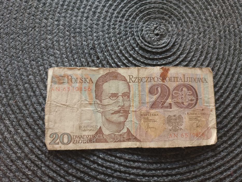 Kolekcjonerski banknot 20 zł z 1982 roku – Romuald Traugutt