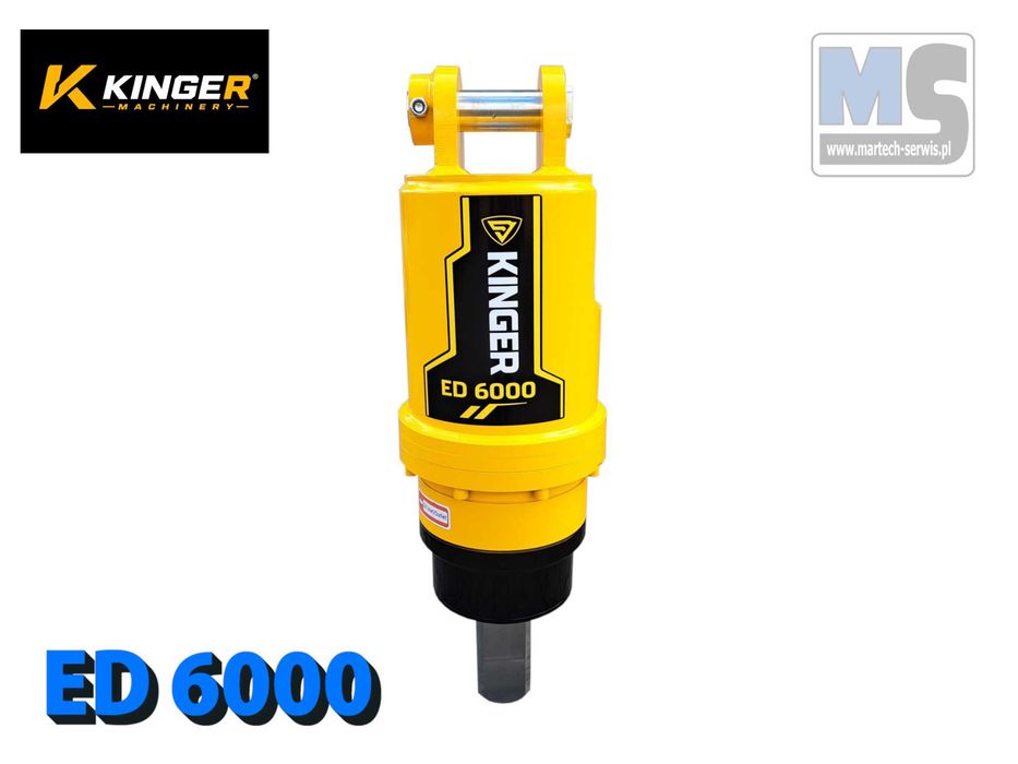 Wiertnica hydrauliczna do minikoparki KINGER ED 6000 125kg 5-7t GW 2lata
