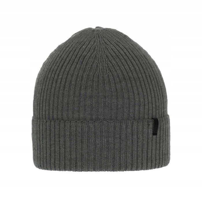Czapka męska szary 100% WEŁNA MERINO Thorin HIT
