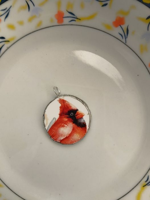 Ceramiczna zawieszka ptak Kardynał