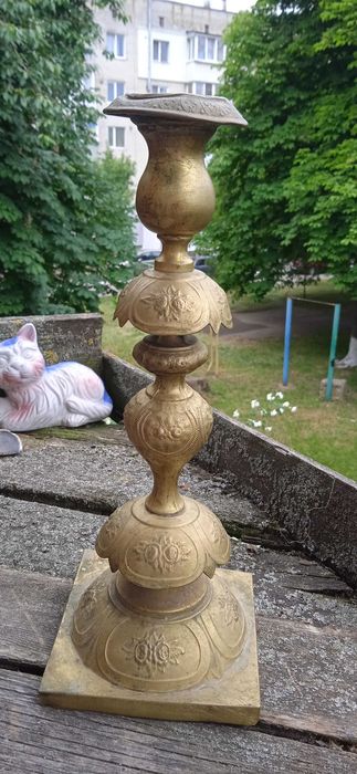 Старинный подсвечник латунь стиль «Модерн» Иосиф Фраже (Fraget)