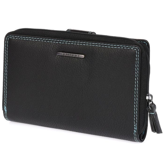 Portfel skórzany damski Bellugio kolorowy czarny z pudełkiem prezent