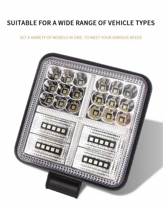 Квадратна фара t177w з жовтим стробоскопом