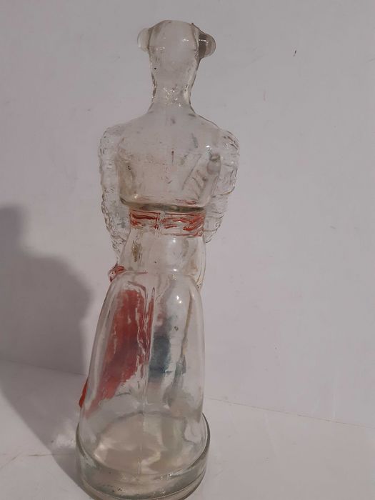 Coleção de 2 Garrafas Vidro forma de figuras.
