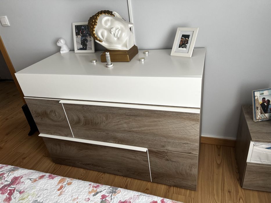 Quarto carvalho e branco conforama