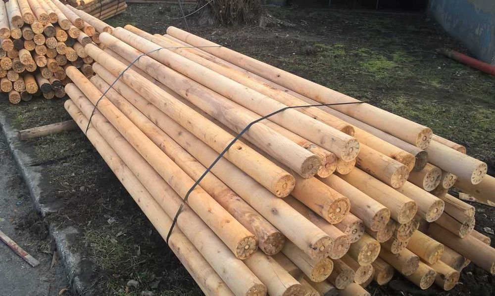 Słupki Toczone Sosna / Palisada 2,6m / Tyczki Drągi Kołki Bale  F Vat