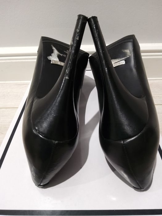 5th Avenue, Skórzane, wysokie szpilki na platformie