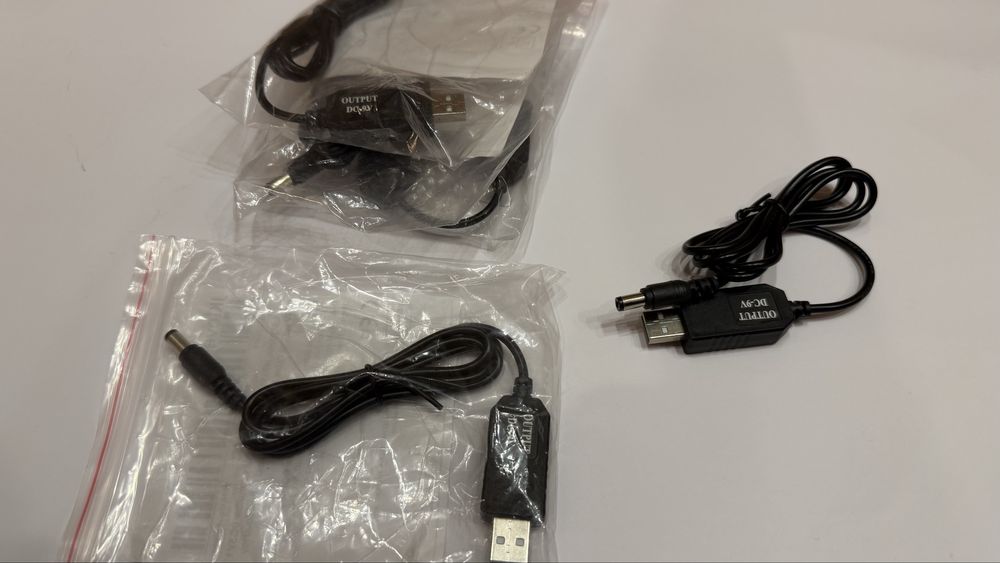 Кабель для роутера  через павер банк с 5 В до 9 В,12В