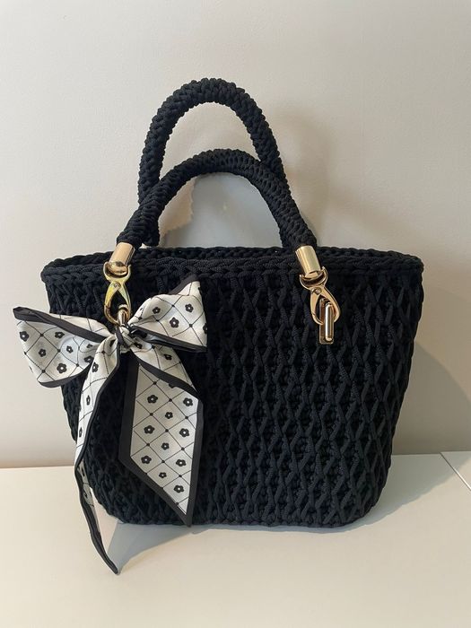 Torebka kuferek na szydełku