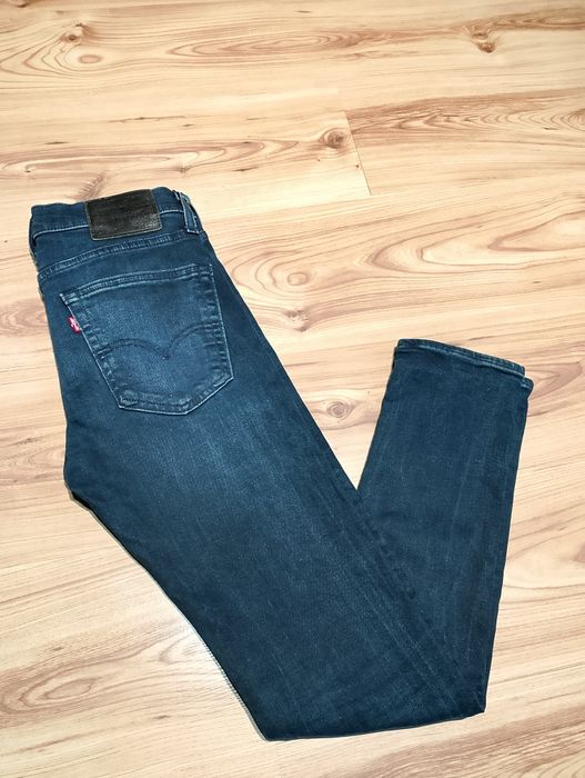 Granatowe Męskie Spodnie Jeansowe Dżinsowe Levi's Premium 519 Extreme Skinny Fit