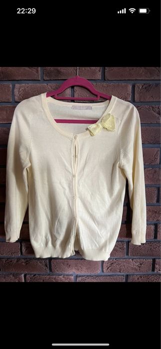 Żółty sweterek z rekawem 3/4 rozmiar M