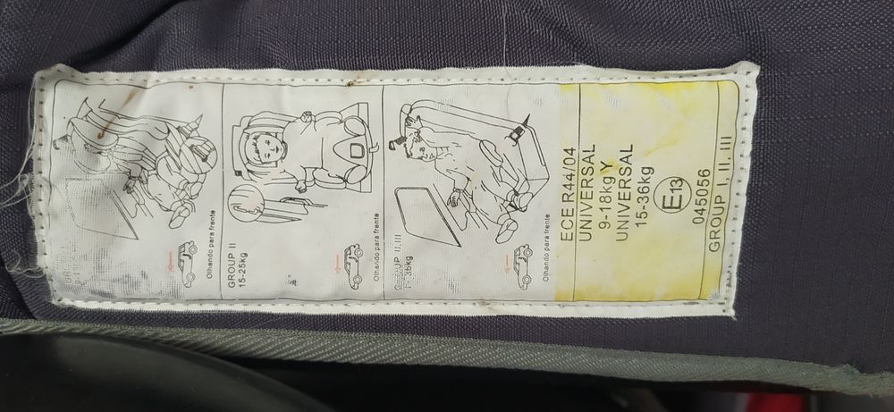 Cadeira bebé auto 15kg até aos 36kg