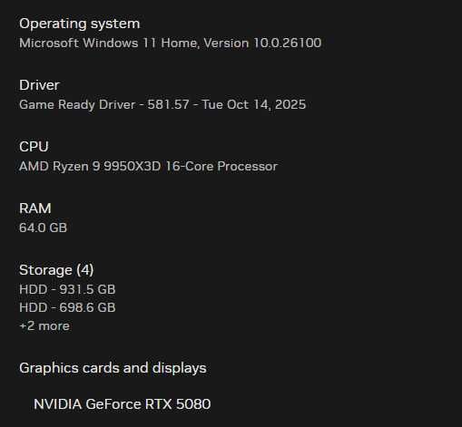Komputer 9 9950X3D RTX 5080 64GB RAM