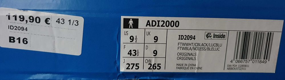 Sapatilhas ADI2000 novas!