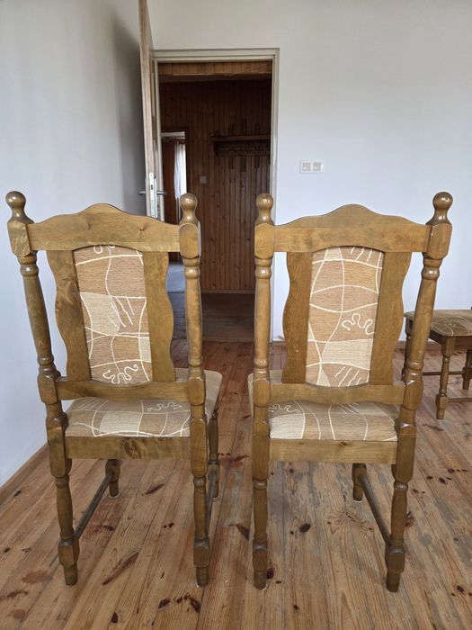 Stół drewniany duży 200cm z 2 dokladkami 8 krzeseł