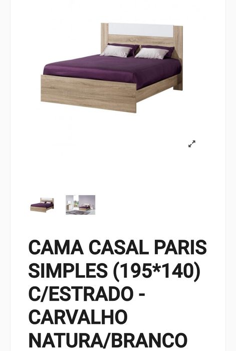 Cama de casal e mesinhas de cabeceira