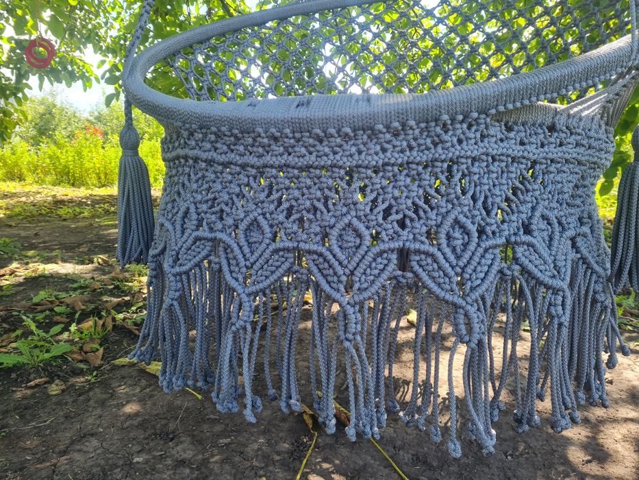 Підвісне крісло-гойдалка "Комфорт" в стилі макраме