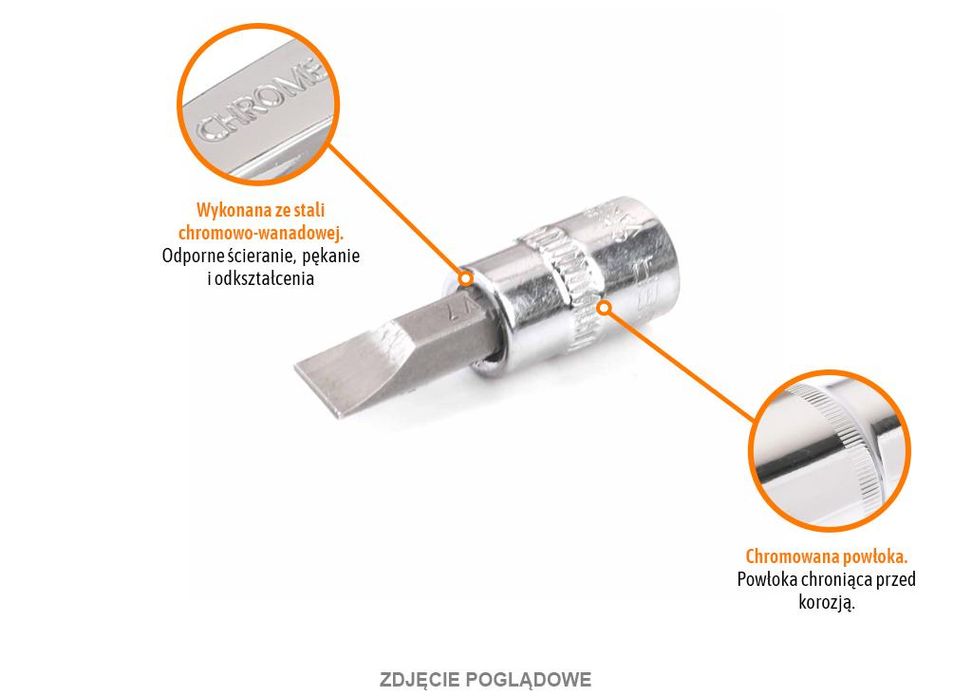 Klucz nasadowy 1/4" z bitem SL 37 mm/SL4 / TEGER