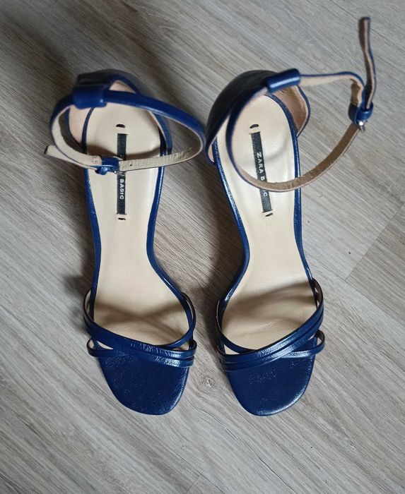 Sandałki na szpilce Zara 38 skóra nowe