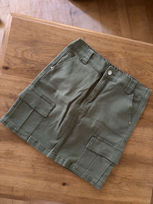 Dżinsowa spódniczka cargo khaki