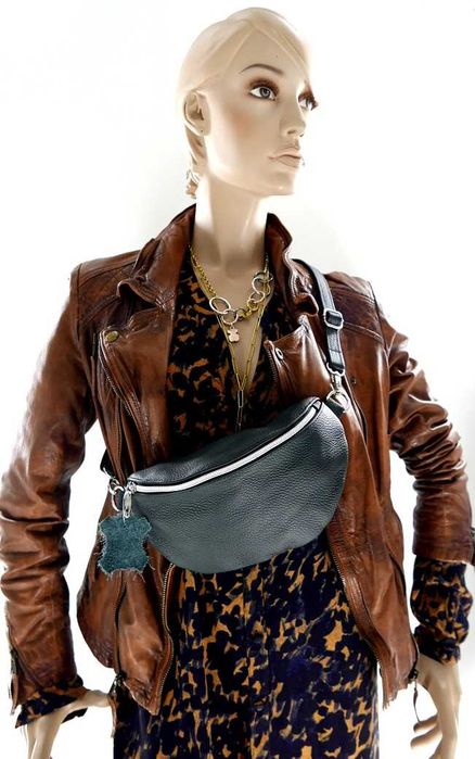 Nerka Damska Skóra Naturalna Czarna Nowa TOREBKA