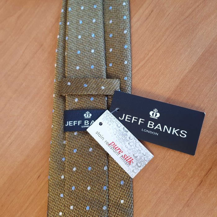 Złoty, jedwabny krawat od Jeff Banks
