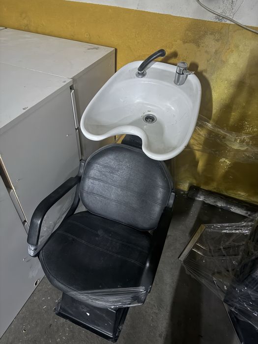 Rampa lavagem e cadeira de barbeiro/ cabeleireiro