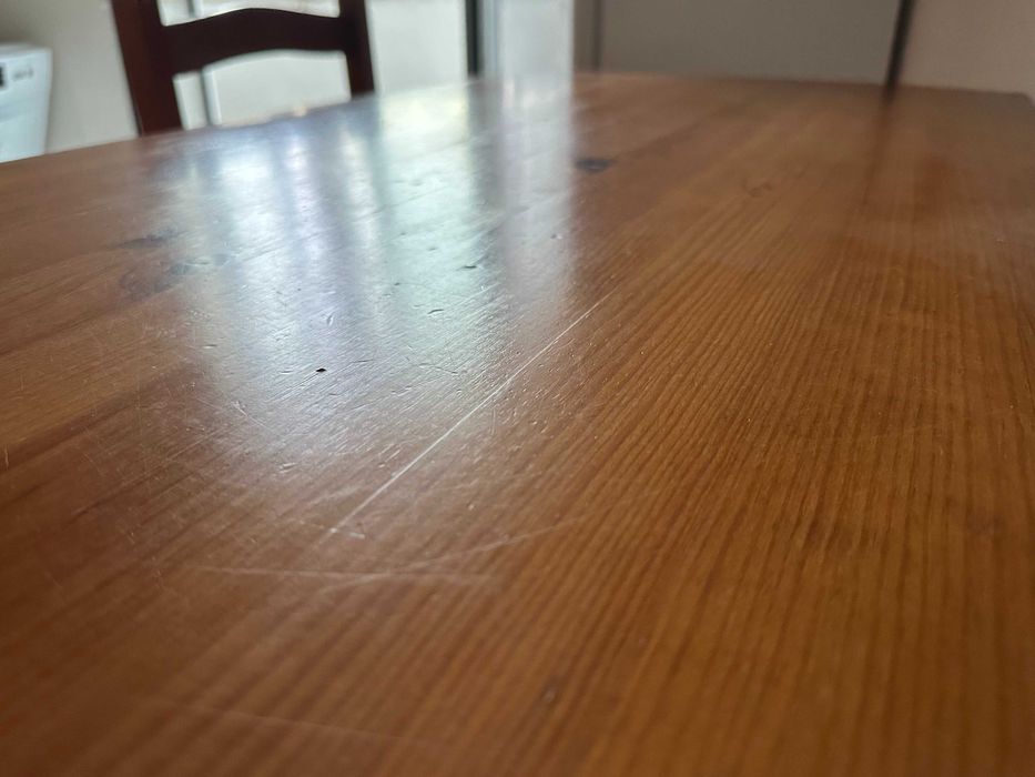 Mesa madeira cozinha + 3 cadeiras madeira