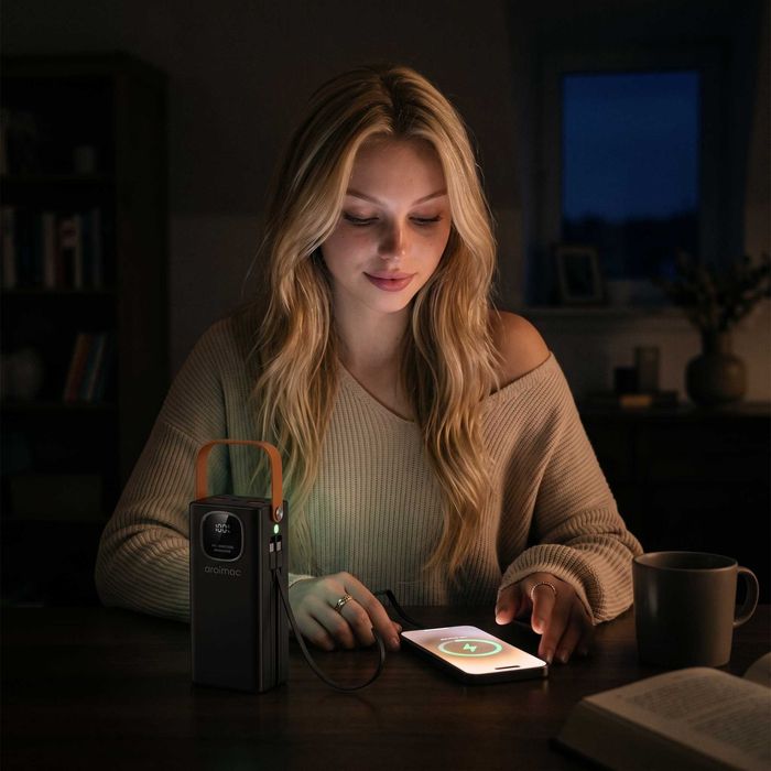 Повербанк Aroimac 60000 mAh | 22.5W Швидка зарядка | 4 USB + Ліхтарик
