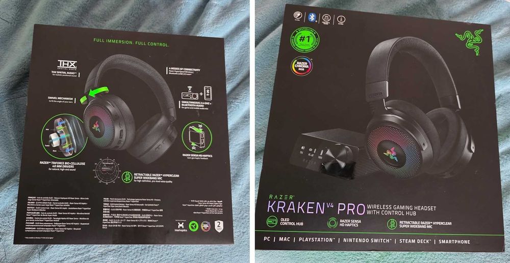 Headset Razer Kraken V4 Pro RGB Wireless/Bluetooth