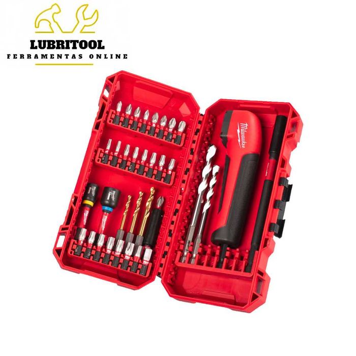 MILWAUKEE Jogo 35Pcs SHOCKWAVE IMPACT DUTY + Adaptador 493653 | NOVOS