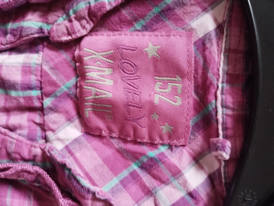 Koszula dziewczęca w kratę