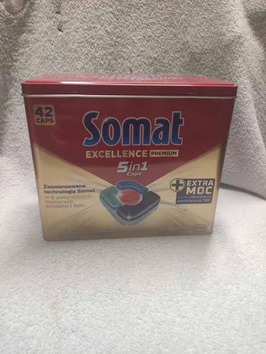 Nowe tabletki do zmywarki Somat Excellence 5w1 42 sztuki + puszka