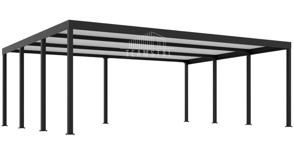 CarPort PREMIUM - wiata samochodowa 7x5 - antracyt TS1109
